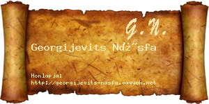 Georgijevits Násfa névjegykártya